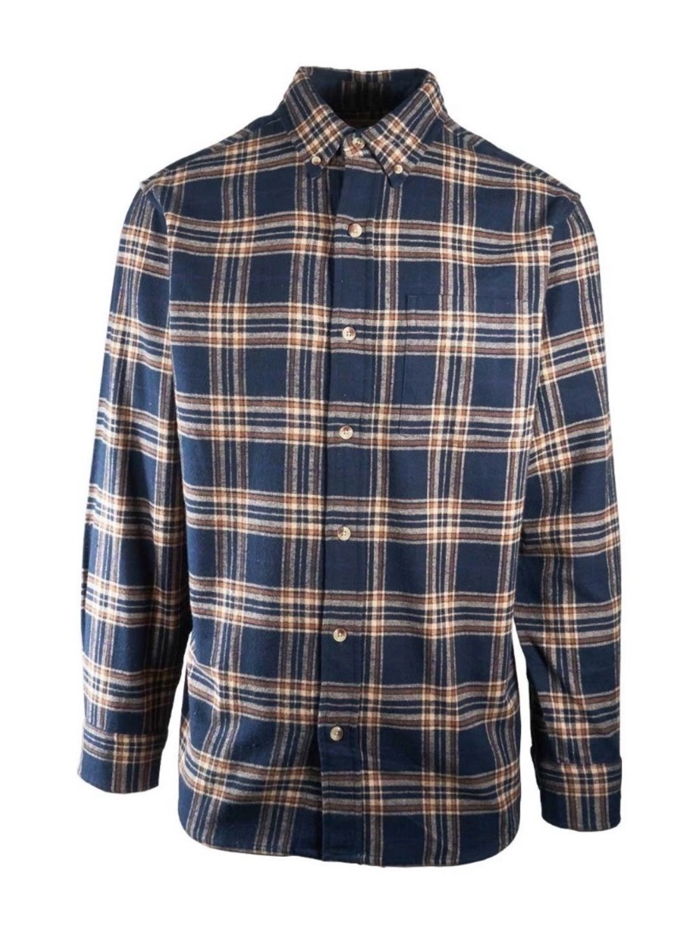 RedHead Navy and Tan Plaid Button-Down Shirt